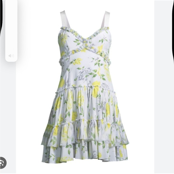 Cinq a Sept Yellow and White Floral Dress